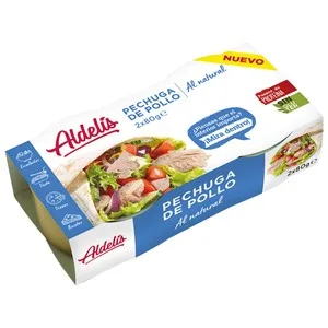 Aldelís Pechuga de Pollo, Conserva al Natural 2 X 80 G. 104 G