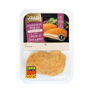 Aldelís Pehugas de Pollo Empanadas y Rellenas de Jamón de Pavo y Queso 2 Uds. 240 G