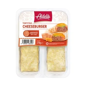 Aldelís Tortillas Rellenas de Burger Meat de Vacuno y Queso 270 G.