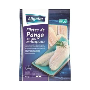 Aligator Filetes de Panga, Ultracongelados, sin Piel y sin Espinas Aligator 800 G.