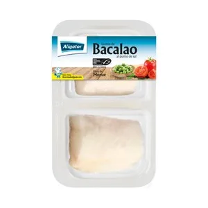Aligator Lomos de Bacalao MSC (pesca Sostenible Certificada) con Piel y al Punto de Sal 250 G.
