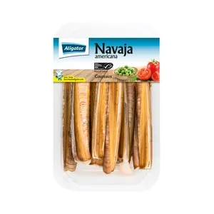 Aligator Navajas Americana Crudas, Enteras y Congeladas con Certificación MSC Aligaotor 400 G.
