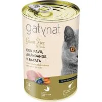 Alimento de Pavo, Arándanos-batata para Gato Gatynat, Lata 400 G