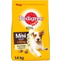Alimento de Pollo-verd. Perro Mini Adulto Pedigree, Saco 1,4 Kg