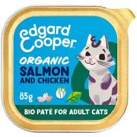 Alimento de Salmon y Pollo Bio Gato Edgard&cooper, Tarrina 85 G