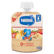 Alimento Infantil con Puré de Manzana, Fresa, Plátano y Avena Nestlé 90 G