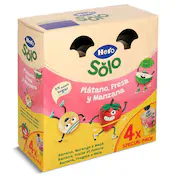 Alimento Infantil con Puré de Plátano, Fresa y Manzana Hero Bolsa 4 X 100 G