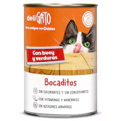 Alimento para Gatos Bocaditos con Buey y Verduras Deligato de Dia Lata 400 G