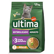 Alimento para Gatos Esterilizados con Pollo Ultima 1.5 Kg