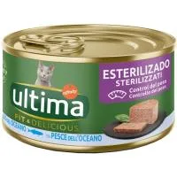 Alimento Pescado del Océano Gato Esterilizado Ultima, Lata 85 G