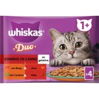 Alimento Tasty Duos de Carne para Gato Whiskas, sobre 340 G
