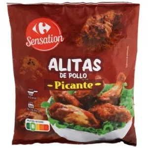 Alitas de Pollo Picantes Carrefour Sensation 750 G.