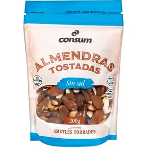 Almendra Tostada sin Sal Bolsa 200 Gr