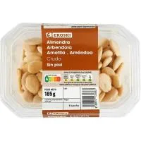 Almendras Crudas Repeladas Eroski, Tarrina 185 G