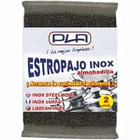 Estropajo Almohadilla Inoxidable Pla, Caja 2 Unid.
