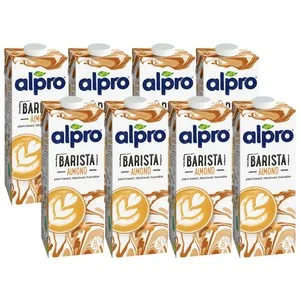 Alpro Barista Bebida de Almendras 100% Vegetal, Especial para Café 8 X 1 L. 8000 ML