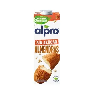 Alpro Bebida de Almendras 100% Vegetal, sin Azúcar ni Edulcorantes 1 L. 1000 ML
