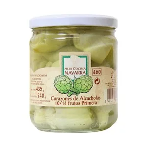Producto Alcampo Corazones de Alcachofas 10/12 Piezas Frasco de 410 G. 240 G