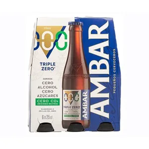 Ambar Cerveza sin Alcohol Triple Zero (0.0%) Pack 6 Uds..x 25 Cl. 1500 ML