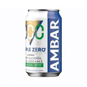 Ambar Cervezas sin Alcohol Triple Zero (0,0% Vol.) Lata de 33 Cl. 330 ML