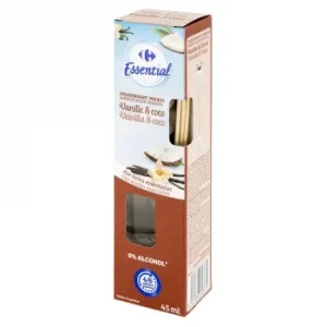Ambientador de Varillas Fragancia Vainilla y Coco Essential Carrefour 1 Ud.
