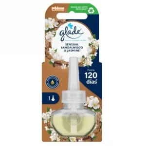 Ambientador Eléctrico Aceites Esenciales Sándalo y Jazmín Recambio Glade 1 Ud.