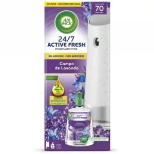 Ambientador Spray Automático sin Aerosol Aroma Campo de Lavanda Active Fresh Aparato y Recambio Air Wick 1 Ud..
