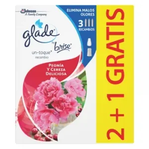 Ambientador un Toque Peonia y Cereza Recambio Glade By Brise Pack de 3 Unidades de 10 Ml.