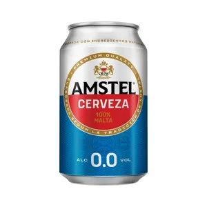 Amstel Cerveza sin Alcohol, 0,0 % Lata de 33 Cl. 330 ML