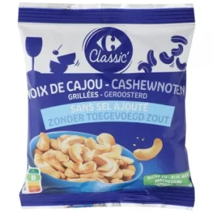 Anacardos Fritos Classic Carrefour sin Sal Añadida 125 G.