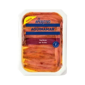 Aguinamar Bandeja de Anchoa en Aceite Vegetal y de Oliva 60 G.