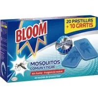 Antimosquitos Eléctrico en Pastilla Bloom, Recambio 30 Uds