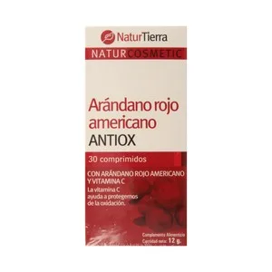 Naturtierra Antiox Complemento Alimenticio con Arándano Rojo y Vitamina C 30 Comprimidos.