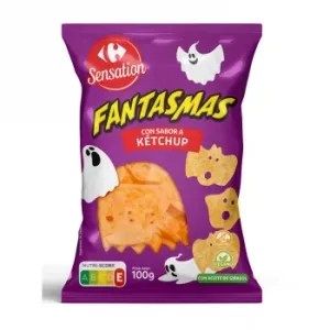 Aperitivo de Patata Sabor Ketchup Fantasmas Sensation Carrefour 100 G.