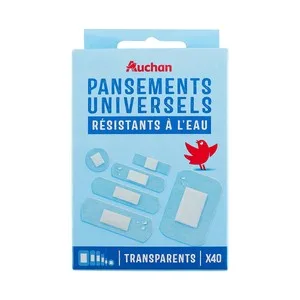 Producto Alcampo Apósitos Plásticos Multiusos, Transparentes y Resistentes al Agua, 6 Tamaños Diferentes 40 Uds.