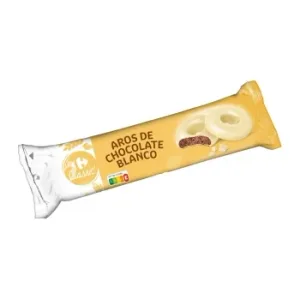 Aros de Chocolate Blanco Carrefour Classic 128 G.