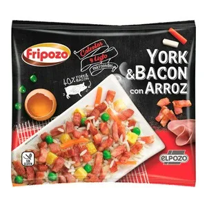 Fripozo Arroz 3 Delicias,con Jamón y Bacon, Elaborado sin Gluten de el Pozo 400 G.