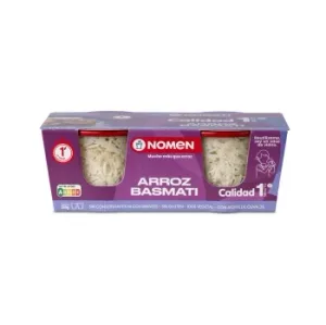 Arroz Basmati para Microondas Nomen sin Gluten Pack de 2 Unidades de 140 G.