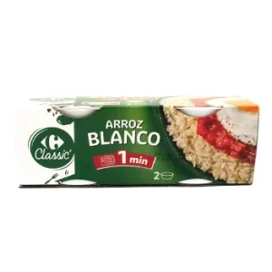Arroz Blanco Cocido Classic Carrefour sin Gluten Pack de 2 Unidades de 125 G.