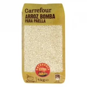 Arroz Bomba para Paella Categoría Extra Carrefour 1 Kg.