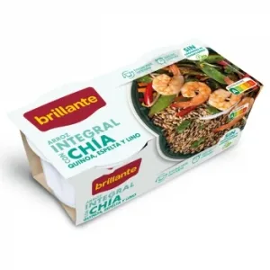 Arroz Integral con Chía para Microondas Brillante Pack de 2 Ud. de 125 G.