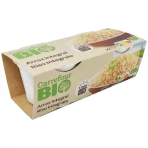 Arroz Integral para Microondas Ecológico Carrefour Bio Pack de 2 Unidades de 125 G.