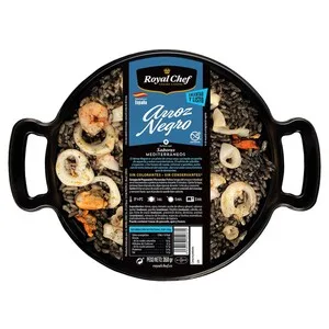 Royal Chef Arroz Negro sin Gluten, Listo para Calentar y Comer 350 G.