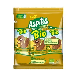 Aspitos Bio Aperitivo Horneado, Ecológico, de Maíz con 100% Aceite de Oliva y sin Sal 6 X 3 Uds. 18 UD