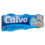Atún Claro con Aceite Vegetal Calvo Paq. 3 U.