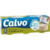 Atún Claro en Aceite de Oliva Calvo, Pack 3x65 G