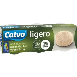 Atún Claro en Aceite de Oliva Virgen Extra Ligero Pack 3  Calvo 60 G
