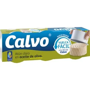 Atún Claro en Aceite de Oliva Vuelca Fácil Pack 3  Calvo 52 G