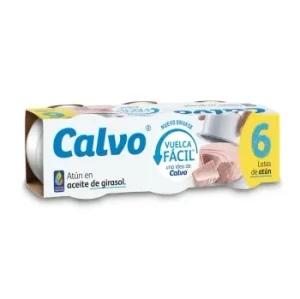 Atún en Aceite de Girasol Calvo Pack de 6 Latas de 52 G.