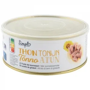Atún Listado en Aceite Vegetal Simpl 650 G.
